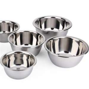 <b>Large</b> stainless steel <b>serving</b> <b>bowl</b> that doubles as a mixing <b>bowl</b> or centerpiece for displaying decorative fruits or flowers - Product Image 2