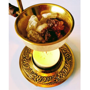 Quemador de incienso de latón Vintage de la mejor calidad, soporte de incienso religioso ajustable con acabado dorado, Material de semilla de madera perfumada aromática - Product Image 5