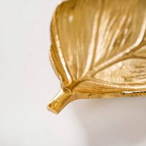 Plateau à bijoux décoratif en forme de feuille d'or, plateau de service en métal à motif de feuille, ensemble doré, plateaux ornementaux en feuille d'or pour la décoration de la maison - Product Image 3