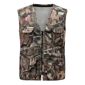 Custom Made Camouflage Hunting Vest Large Cargo Pocket Zipper Closure Hunting Vest Wholesale Supplier Manufacturer Hunting Vest