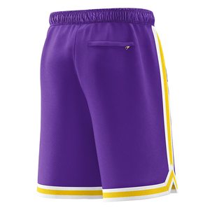 Short de basket-ball en tissu de maille vert TBF-147 ceinture élastique poches latérales à cordon de serrage réglable-imprimé d'été respirant - Product Image 6