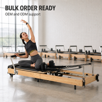 Lit de Pilates pliable en chêne massif, équipement d'exercice pour la maison, vente en gros OEM, 150 kg