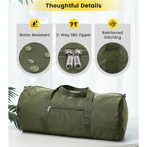 Wholesale Custom Vintage Leather Trim Portable <b>Mens</b> Weekend <b>Duffel</b> Travel <b>Bags</b> - Product Image 4