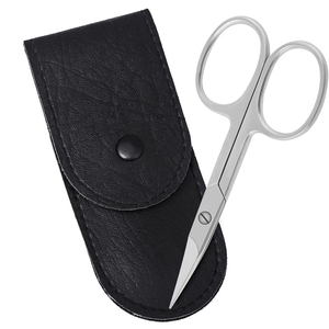 Tijeras para cutículas de uñas de la mejor calidad, tijeras para cutículas de manicura de hoja recta afilada con estuche de cuero Pu para belleza - Product Image 5