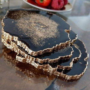 Special Best Indian Mango Wood and Resin <b>Coasters</b> Handicraft Tea Coffee <b>Wine</b> Mats for Kitchen Table Decoration India Accessories - Product Image 3