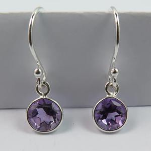 Pendientes colgantes de plata de ley sólida 925, forma de piedra preciosa de amatista, diseño de moda para fiesta, ropa informal, joyería de plata para mujer - Product Image 2