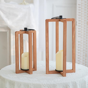 Portavelas de farol de madera personalizable hecho a mano de proveedor indio con diseño personalizado disponible a granel - Product Image 3