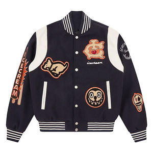 Fabricant ODM, veste de baseball universitaire de haute qualité, veste de baseball varsity en cuir avec patchs brodés en chenille, veste varsity pour hommes - Product Image 3