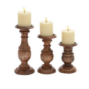 Portavelas de madera rústico hecho a mano, decoración natural del hogar para sala de estar, dormitorio, mesa de comedor, oficina y espacio de Patio al aire libre - Product Image 5