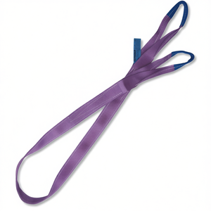 Eslinga de elevación de poliéster (PES) morado de alta tenacidad de 1 tonelada, cincha plana de doble capa con bucles reforzados para cuerdas de embalaje - Product Image 2