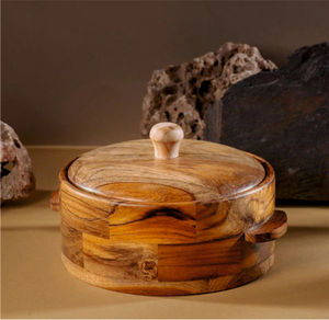 Caja de Chapati de madera de mango look natural para ocasiones de fiesta - Product Image 1