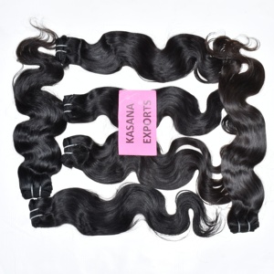 Extensions de cheveux humains à clipser, non traités, couleur naturelle indienne, Remy, double trame, 100g, noir, pour femmes, cuticules alignées - Product Image 6