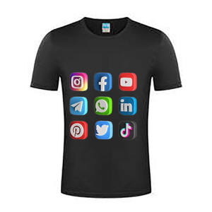 Alta calidad personalizado Casual Social Media Logo camiseta Social Media Tee Vlogger transpirable Logo Top impresión Internet camiseta - Product Image 5
