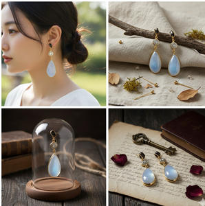 Boucles d'oreilles pendantes en argent sterling 925 plaqué or de haute qualité pour femmes et filles parfaites pour les mariages - Product Image 3