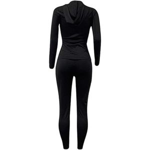 Trajes Deportivos con Capucha para Mujer, de Alta Calidad, con Logotipo Personalizado, Mezcla de Poliéster/Algodón, Transpirables, de Felpa, Elegantes, para Gimnasio y Deportes - Product Image 6