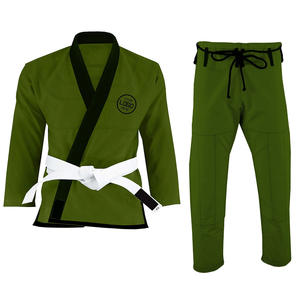 Uniforme vert personnalisé BJJ Gi pour hommes 450gsm coton brésilien Jiu Jitsu Kimono respirant ensemble d'entraînement d'arts martiaux - Product Image 5