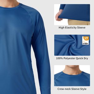 เสื้อว่ายน้ำผู้ชายแขนยาว UPF แห้งเร็วน้ำหนักเบากันรอยยับกันความชื้นซับลิเมชันผ้าชายหาด MMA - Product Image 2