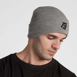 Gorro GA para hombre Peak Heather Grey con logotipo bordado en la parte delantera - Product Image 3