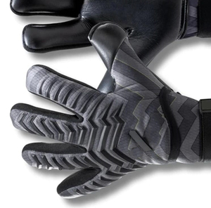 Gants de football personnalisés de couleur noire Gants de gardien de but personnalisables en cuir respirant en latex de contact de 4mm - Product Image 3