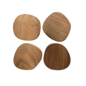 Sous-verres en bois de haute qualité ensemble de 4 napperons de Table vaisselle de créateur antique sous-verres en noyer pour Table à manger et cuisine - Product Image 1