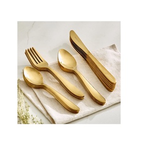 mirrored steel Gold Silverware <b>Flatware</b> Set for 8, Stainless Steel Cutlery Set, Wedding Party Festival Silverware - Product Image 5