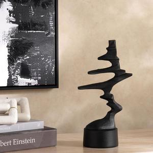 Sculpture noire élégante fabriquée à la main chef-d 'œuvre artistique pièce de déclaration parfaite pour la décoration moderne de la maison ou du bureau - Product Image 6
