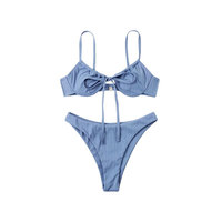 2025 à la mode femmes couleur unie 2 pièces Bikini ensemble DTF DTG écran impression numérique maillots de bain maillots de bain chaud Sexy porter