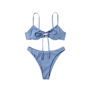 2025 conjunto de Bikini de 2 piezas de Color sólido de moda para mujer DTF DTG pantalla impresión Digital ropa de playa traje de baño ropa Sexy caliente - Product Image 5