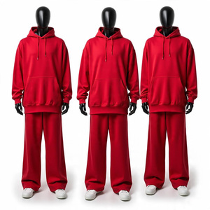 Conjunto Deportivo de Dos Piezas Personalizado al por Mayor, Chándal de Felpa de Algodón Liso, Pantalones Deportivos y Sudaderas con Capucha para Hombre, Conjuntos Deportivos 2025 - Product Image 2