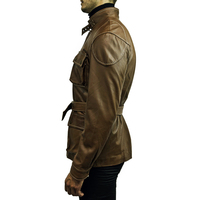 Blouson aviateur en cuir fin de mouton pour homme, séchage rapide, respirant, 4 poches, ceinturé, décontracté, camping, mode, OEM