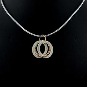 จี้เพชรวงกลมธรรมชาติสำหรับผู้หญิงเครื่องประดับสแตนเลสพร้อมจี้เพชรโมอิสซานไนต์ - Product Image 1