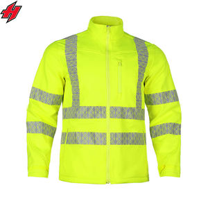 Chaqueta de Forro Polar Softshell Unisex de Talla Grande, Alta Visibilidad, Transpirable, Impermeable, Resistente al Viento, con Logotipo Personalizado, Ropa de Trabajo Protectora de Poliéster - Product Image 4