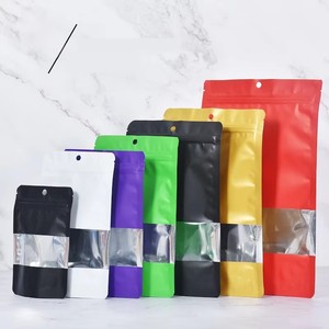 Stock Printed Stand Up Pouch Bright Colors Food Grade Clear Window Moisture Proof Resealable Zipper Food Packaging <b>Bag</b> - Product Image 3