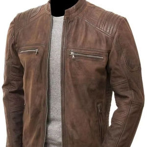 Chaqueta de cuero profesional personalizada para hombre 2025, estilo callejero, nueva piel de vaca transpirable, servicio OEM, cierre de cremallera frontal - Product Image 1
