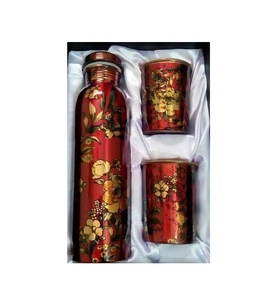 Diseño impreso Botella de cobre libre reutilizable Diseño para beber Gimnasio interior Diseño para acampar al aire libre Botella de agua de metal para la venta - Product Image 3