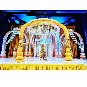 Intérieur Sud Mariage Elephant Tusk Mandap Décor Élégant Look FRP Elephant Tusk Pillar Mandap Traditional Elephant Tusk Mandap - Product Image 1