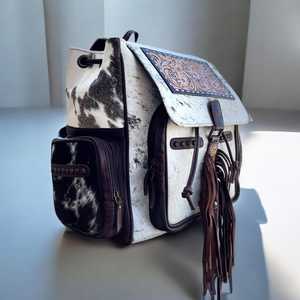 2025 sac à dos en cuir de vachette véritable usiné élégant sac à dos en cuir artisanal Style occidental sac à dos en cuir meilleur prix - Product Image 2