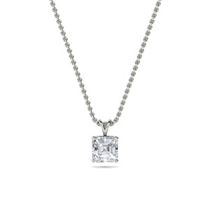 Elegante colgante solitario de diamante talla princesa de 0.30 ct, diamante cultivado en laboratorio en platino, para uso diario, ideal para regalo. - Product Image 2