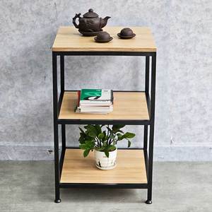 ชั้นวางของลอยตัว 3 ชั้น ขนาด 45x45x75 ซม. สำหรับห้องครัวและบ้าน ทำจากไม้อัดพร้อมโครงเหล็ก รุ่น KTB68160 - Product Image 3