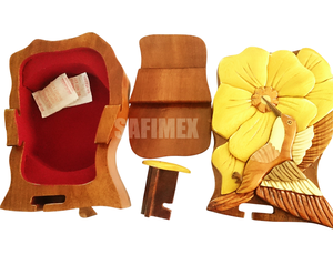 Caja de madera con rompecabezas 3D de intarsia artesanal, acabado brillante/mate, forro de terciopelo en el interior, caja secreta de madera decorativa de Vietnam. - Product Image 6