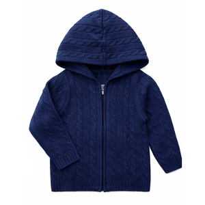 Fabricante de Ropa de Bangladesh, Cárdigan de Punto Trenzado con Cierre y Cuello Redondo para Niños, de Alta Calidad, Antiarrugas, Transpirable, Servicio OEM - Product Image 5