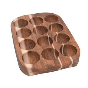 ถาดไข่ทำจากไม้สำหรับงานหัตถกรรมชั้นวางไข่ที่วางอุปกรณ์ตกแต่งบนโต๊ะเครื่องครัวที่เก็บไข่สีน้ำตาลธรรมชาติ - Product Image 3