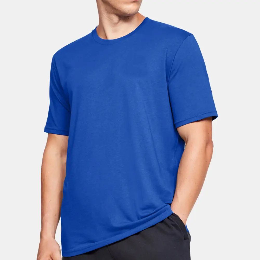 Made in italy clothing best selling summer clothes for men blue t shirt with short sleeves cotton