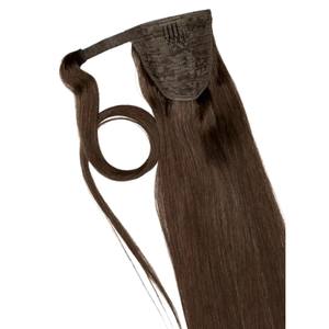 Factory Outlet 100% Virgen Natural Straight Brown Ponytail Cabello humano Extensión de cola de caballo Precio al por mayor Cabello humano sin procesar - Product Image 1