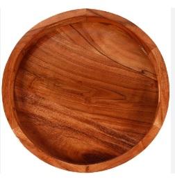Bandeja de madera redonda de gran oferta con bandeja elegante con asa para servir o almacenar - Product Image 4