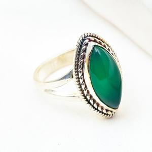 925 argent Sterling vert Onyx pierre précieuse bague bijoux à la main en argent Boho Style bague bijoux pour femmes cadeau de mariage pour femme - Product Image 3