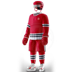 Uniforme de hockey sur glace grande taille en stock, 100 % polyester, uniforme de hockey sur glace le plus vendu - Product Image 3