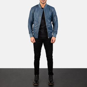 Chaqueta de Cuero Estilo Bomber de Primera Calidad y Ajuste Cómodo con Forro Suave y Estilo Pulido - Product Image 6