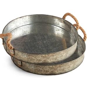 Plateau de service en aluminium coulé avec émail imprimé Plateau fait main Plateau de service Design floral-Plateau de service - Product Image 5