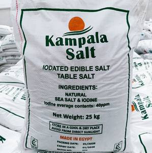 Sal Marina Comestible Iodada Kampala, Bolsa de 25 kg |   Sal de Mesa Blanca Sólida Refinada de Grado Alimenticio con 99.8% de Pureza, NaCl, Certificada por HACCP, Egipto - Product Image 6